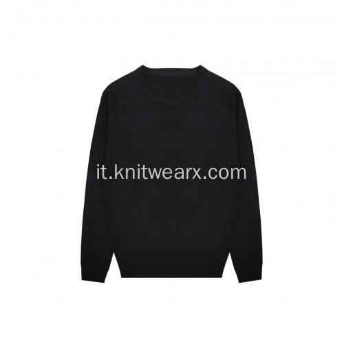 Pullover girocollo anti-pilling con maglione lavorato a maglia da uomo